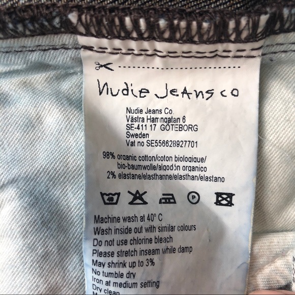 Nudie Jeans Dark Wash Lin Dry Steel Skinny Jeans Size 25 - Picture 10 of 12